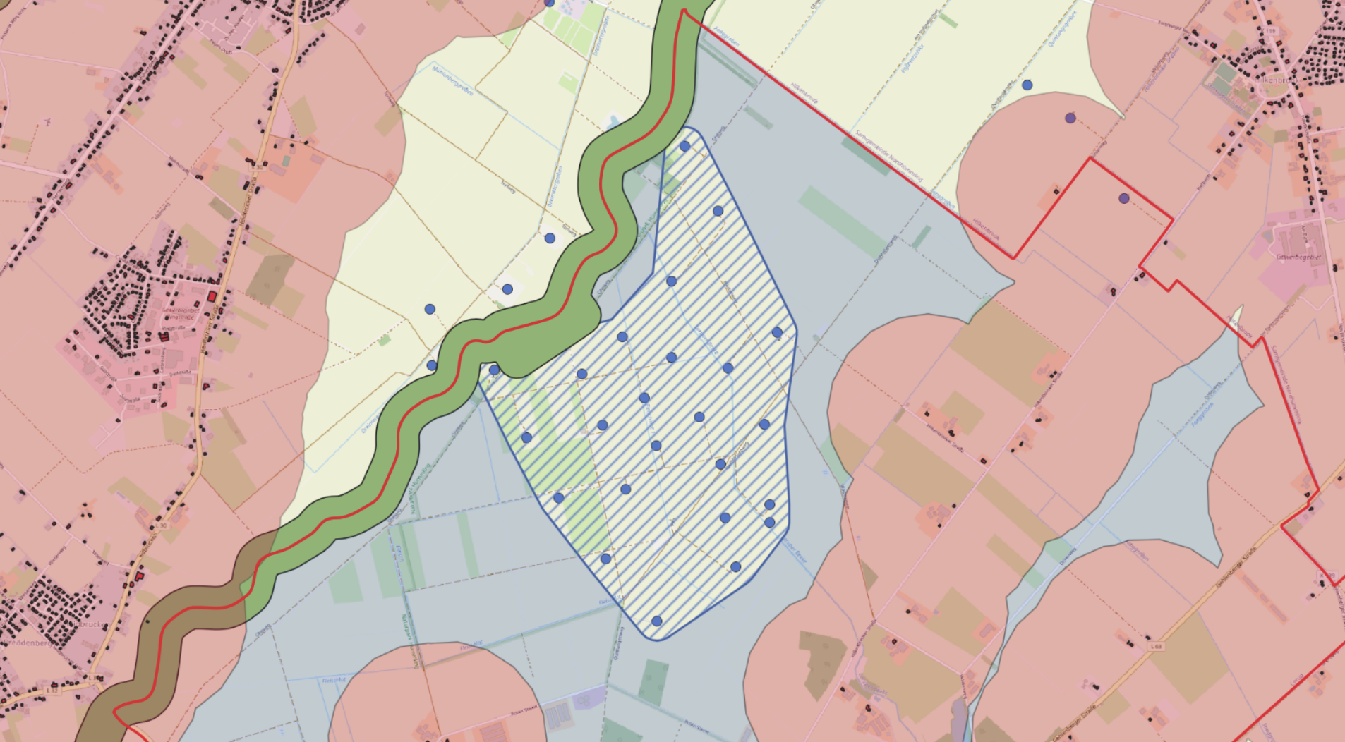 Wind farm planning map